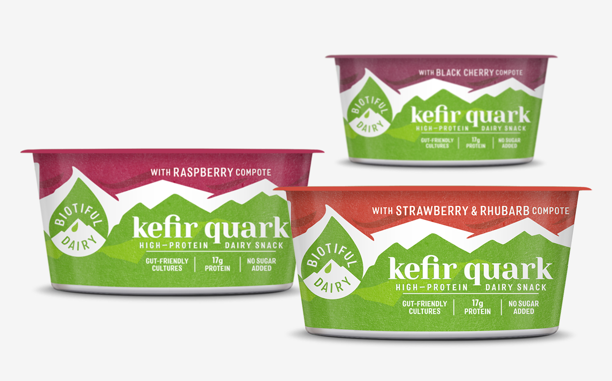 Biotiful unveils three spoonable kefir quarks with fruit compote