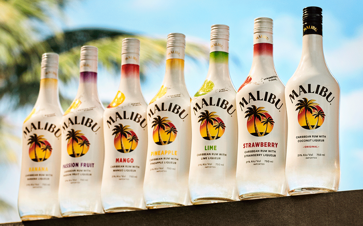 Pernod Ricard unveils new can and bottle designs for Malibu