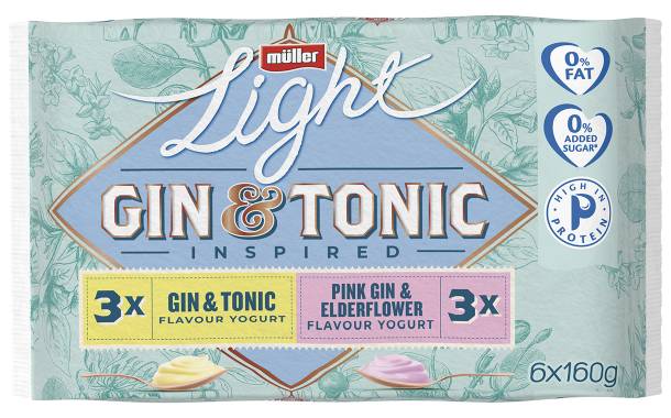 Müller introduces Müllerlight gin and tonic-inspired yogurt in UK