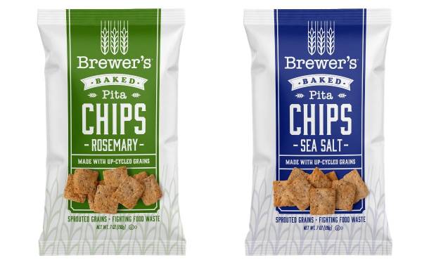 Brewer’s Crackers launches pita chips made with upcycled grains