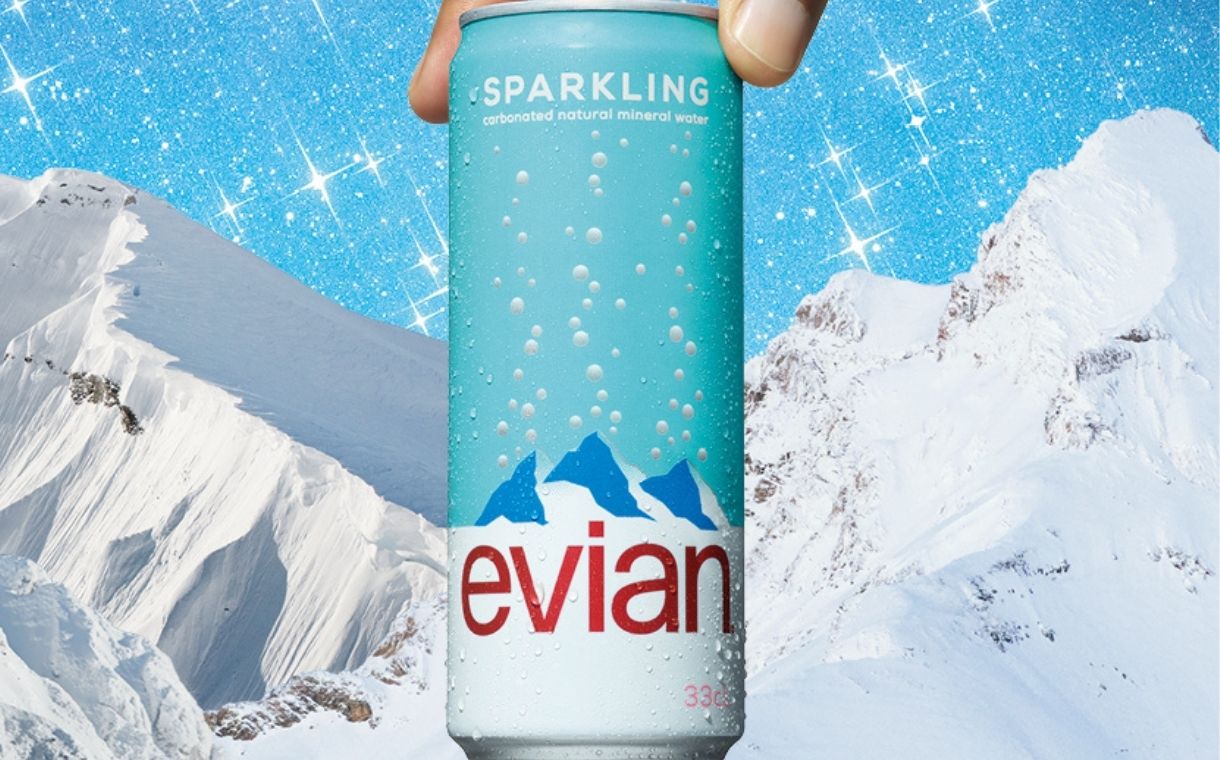 Evian debuts sparkling water in recyclable aluminium cans