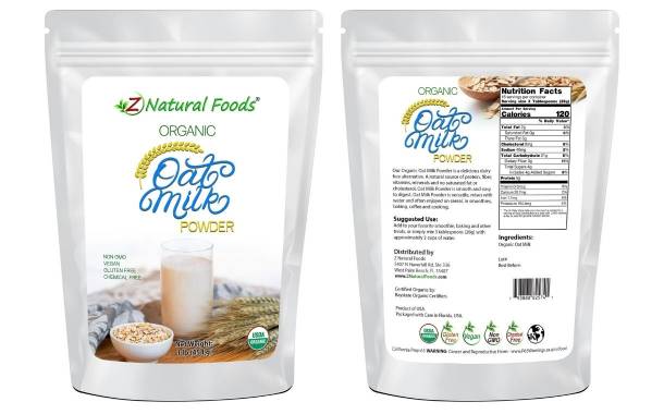 Z Natural Foods introduces Organic Oat Milk Powder