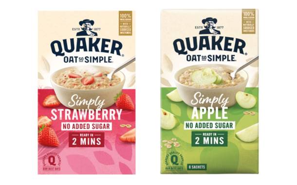 Quaker launches new range of low-sugar porridge